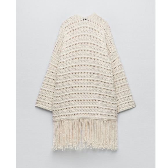 Zara FRINGED KNIT JACKET - Picture 3 of 4